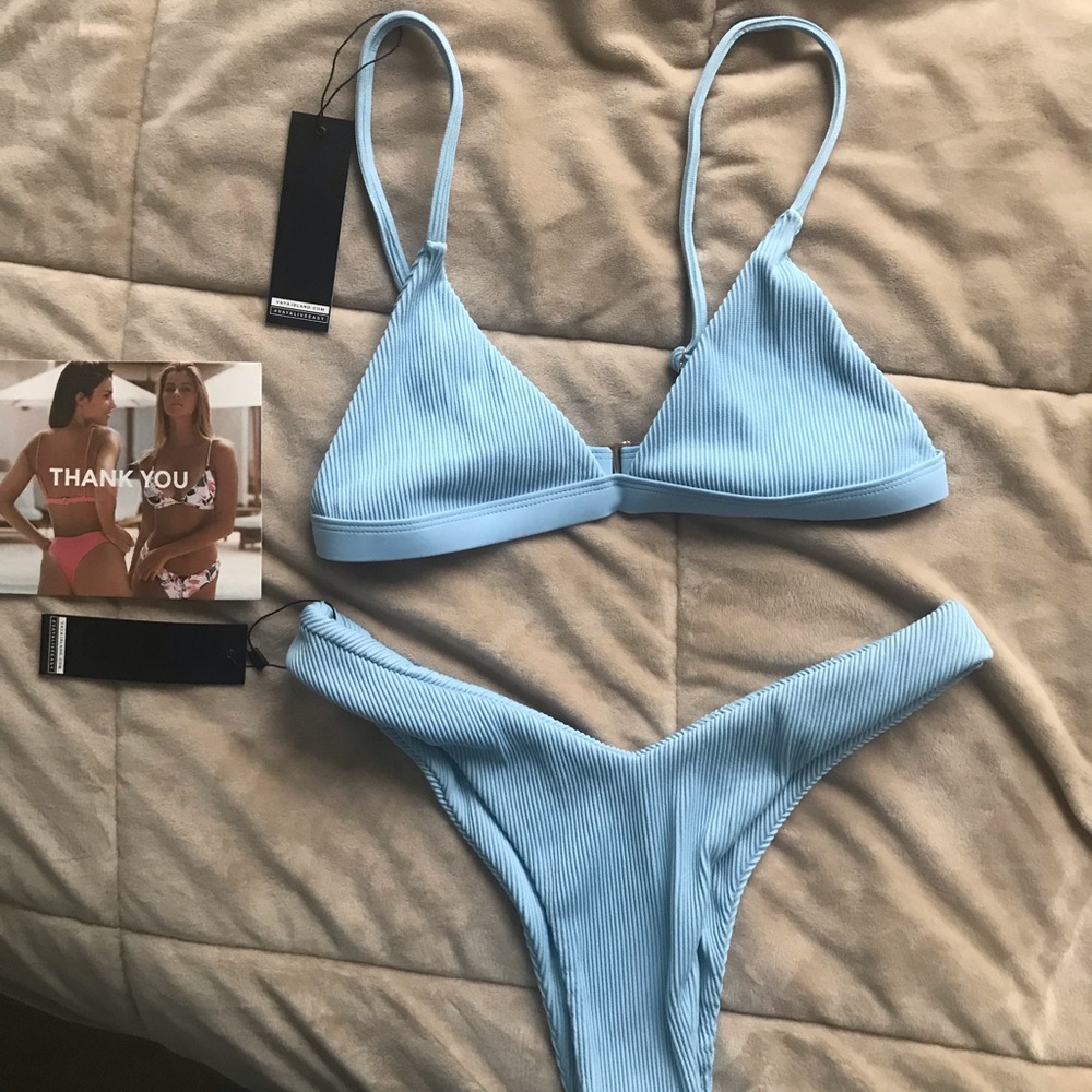 Vaya Island Sky Blue Ribbed Bikini